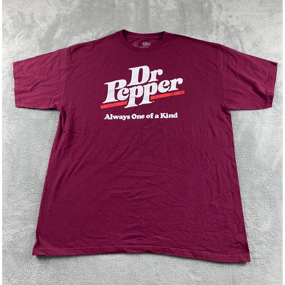 Dr Pepper Mens Graphic T-Shirt Maroon Cotton Always One of a Kind XL 46/48